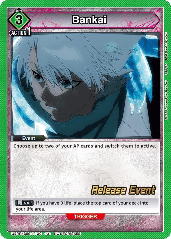 Bankai UEPR/BLC-1-100 card from UE01BT: BLEACH: Thousand-Year Blood War Release Event Cards