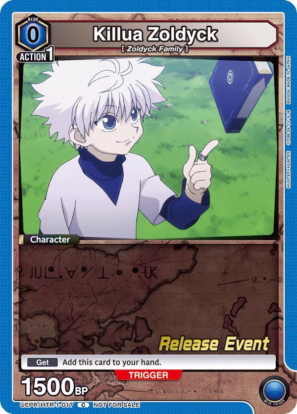 Killua Zoldyck UEPR/HTR-1-017 card from UE02BT: HUNTER X HUNTER Release Event Cards