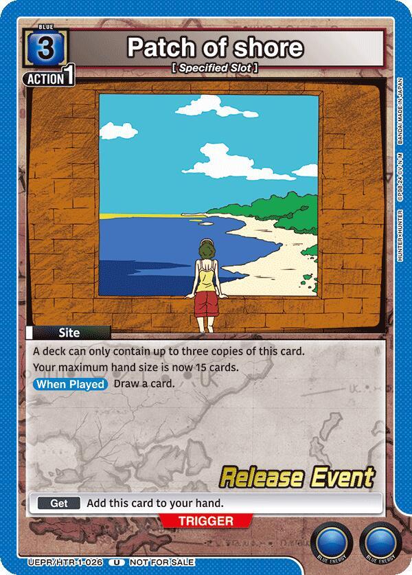 Patch of shore UEPR/HTR-1-026 card from UE02BT: HUNTER X HUNTER Release Event Cards