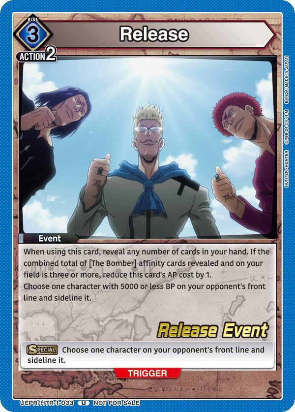 Release UEPR/HTR-1-033 card from UE02BT: HUNTER X HUNTER Release Event Cards