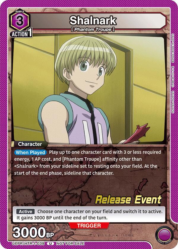 Shalnark UEPR/HTR-1-039 card from UE02BT: HUNTER X HUNTER Release Event Cards