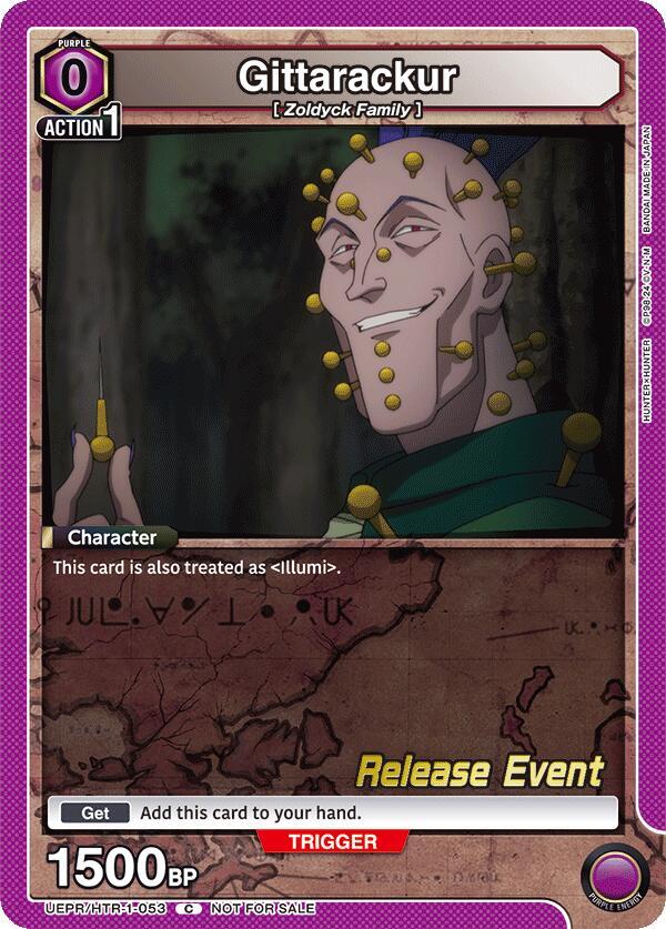Gittarackur UEPR/HTR-1-053 card from UE02BT: HUNTER X HUNTER Release Event Cards