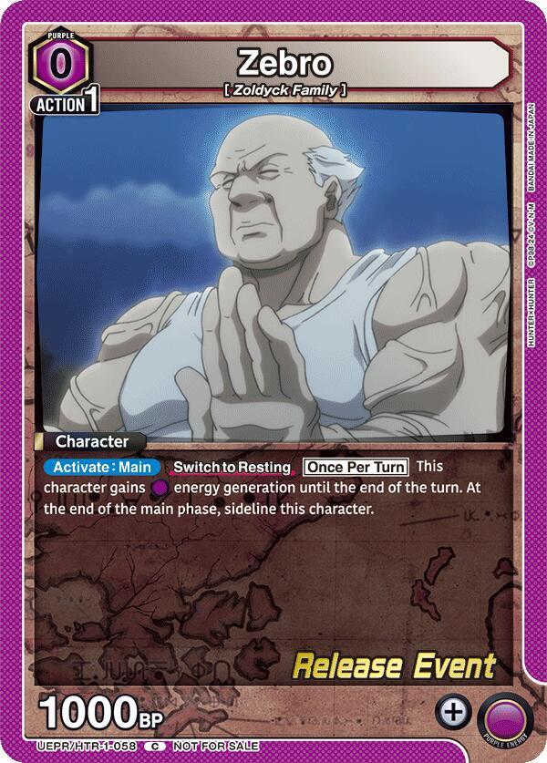 Zebro UEPR/HTR-1-058 card from UE02BT: HUNTER X HUNTER Release Event Cards