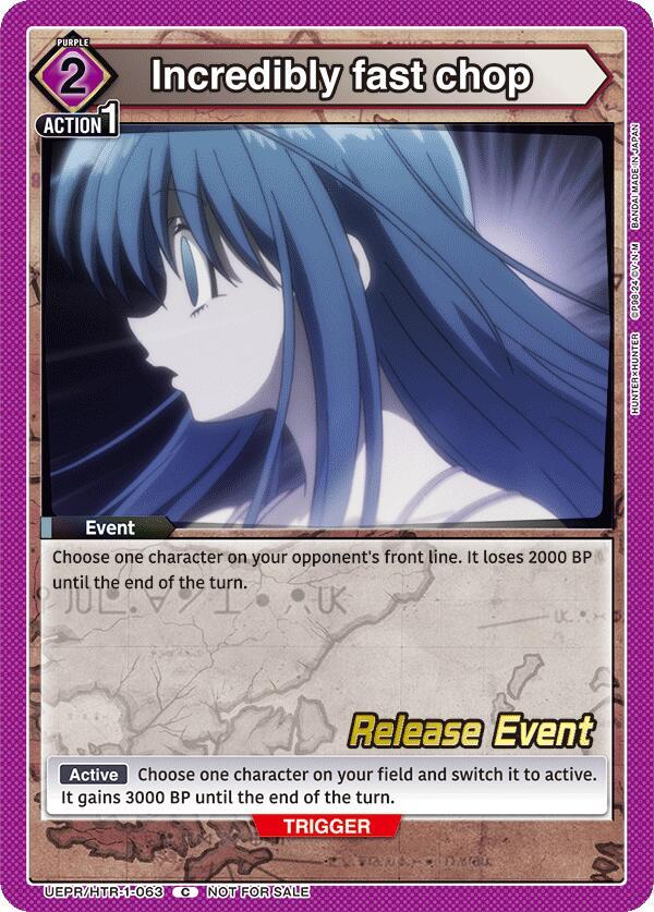 Incredibly fast chop UEPR/HTR-1-063 card from UE02BT: HUNTER X HUNTER Release Event Cards