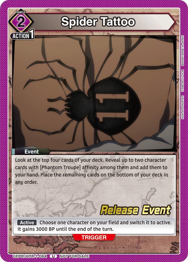 Spider Tattoo UEPR/HTR-1-064 card from UE02BT: HUNTER X HUNTER Release Event Cards