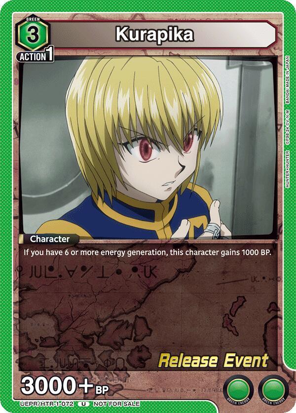Kurapika UEPR/HTR-1-072 card from UE02BT: HUNTER X HUNTER Release Event Cards