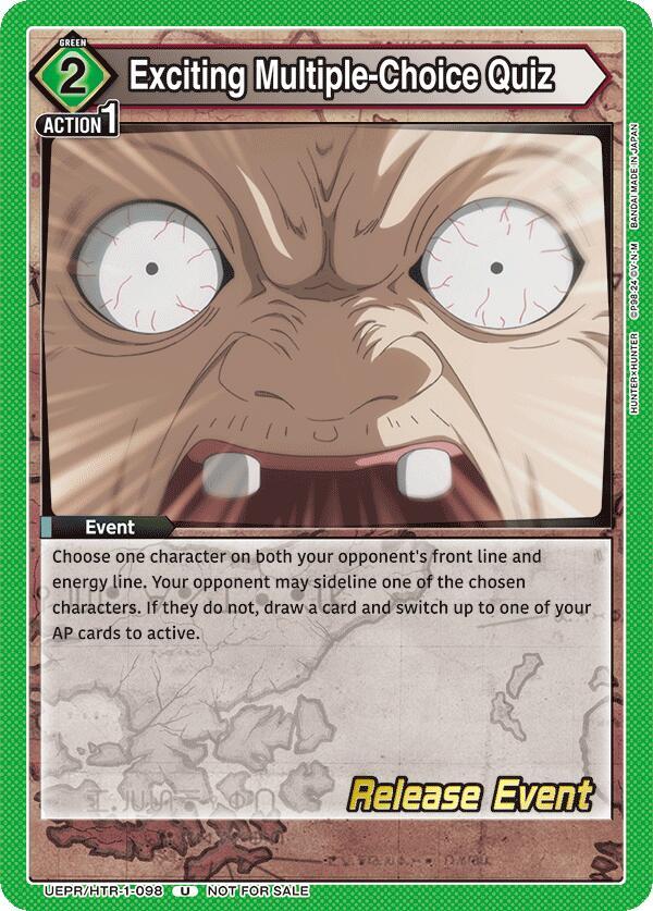 Exciting Multiple-Choice Quiz UEPR/HTR-1-098 card from UE02BT: HUNTER X HUNTER Release Event Cards