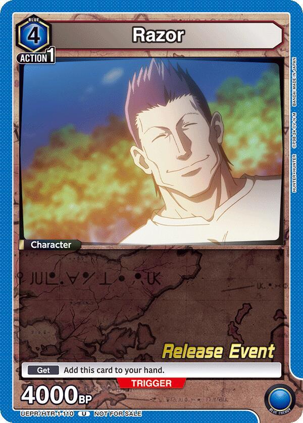 Razor UEPR/HTR-1-110 card from UE02BT: HUNTER X HUNTER Release Event Cards