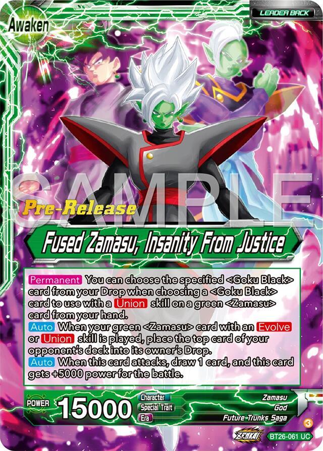 Zamasu // Fused Zamasu, Insanity From Justice BT26-061 card from Ultimate Advent Pre-Release Cards