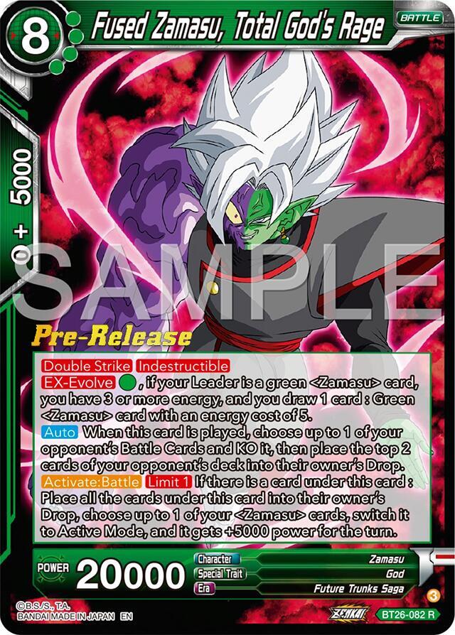 Fused Zamasu, Total God's Rage BT26-082 card from Ultimate Advent Pre-Release Cards
