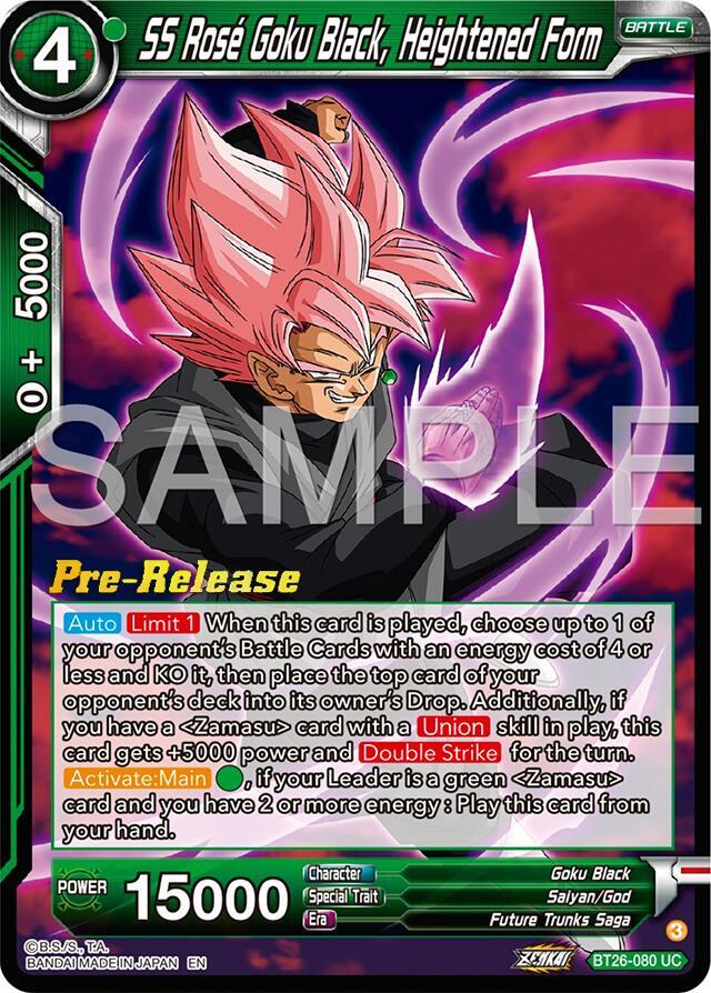 SS Rose Goku Black, Heightened Form BT26-080 card from Ultimate Advent Pre-Release Cards