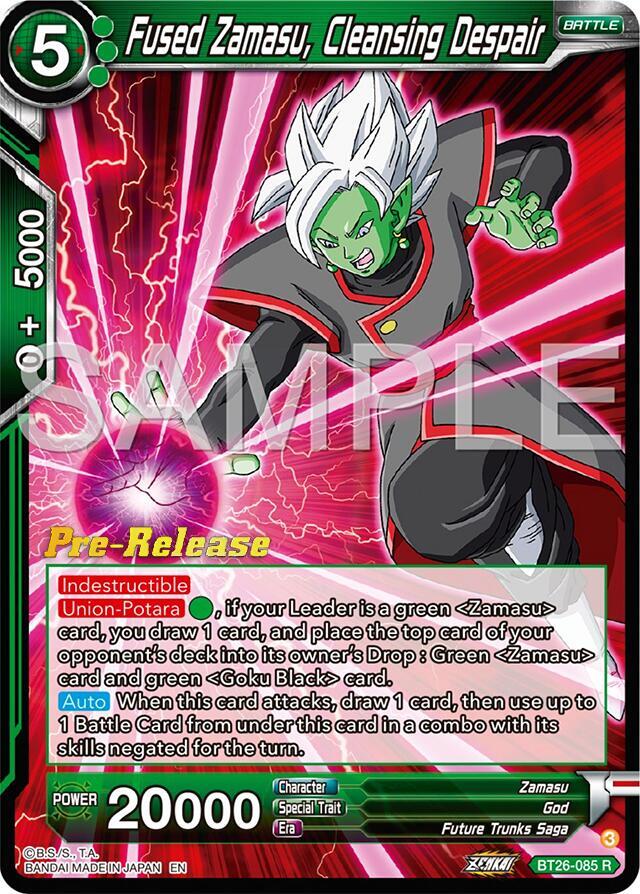 Fused Zamasu, Cleansing Despair BT26-085 card from Ultimate Advent Pre-Release Cards