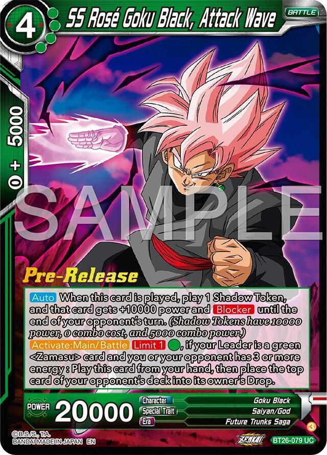 SS Rose Goku Black, Attack Wave BT26-079 card from Ultimate Advent Pre-Release Cards