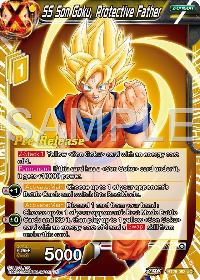 SS Son Goku, Protective Father BT26-093 card from Ultimate Advent Pre-Release Cards