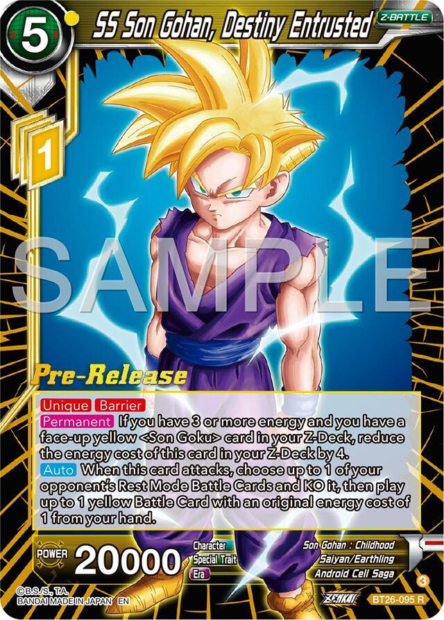 SS Son Gohan, Destiny Entrusted BT26-095 card from Ultimate Advent Pre-Release Cards