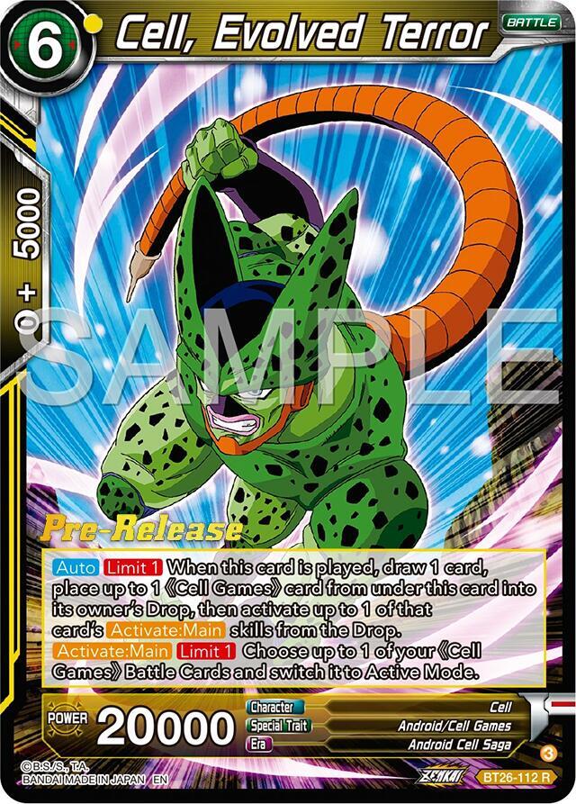 Cell, Evolved Terror BT26-112 card from Ultimate Advent Pre-Release Cards