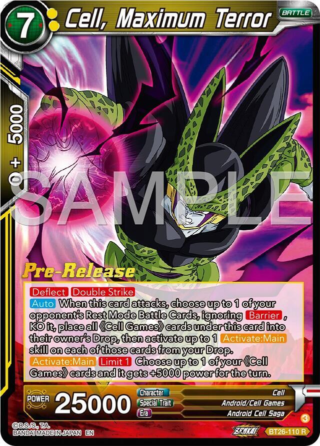 Cell, Maximum Terror BT26-110 card from Ultimate Advent Pre-Release Cards