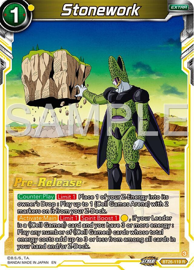 Stonework BT26-119 card from Ultimate Advent Pre-Release Cards