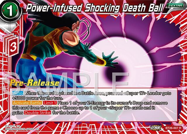 Power-Infused Shocking Death Ball BT26-007 card from Ultimate Advent Pre-Release Cards