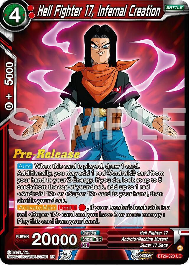 Hell Fighter 17, Infernal Creation BT26-020 card from Ultimate Advent Pre-Release Cards