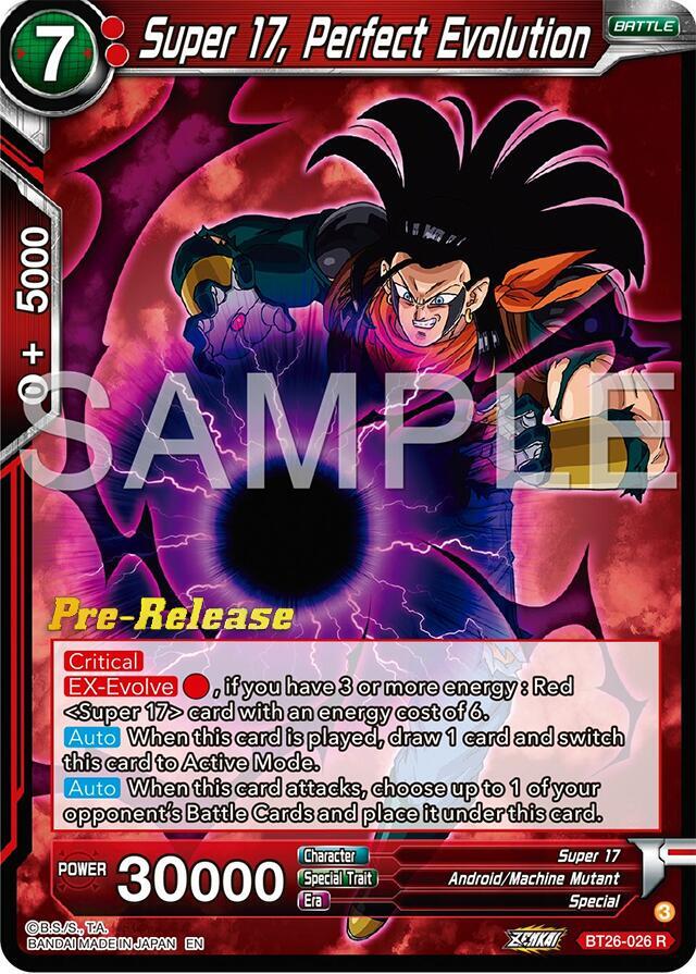 Super 17, Perfect Evolution BT26-026 card from Ultimate Advent Pre-Release Cards
