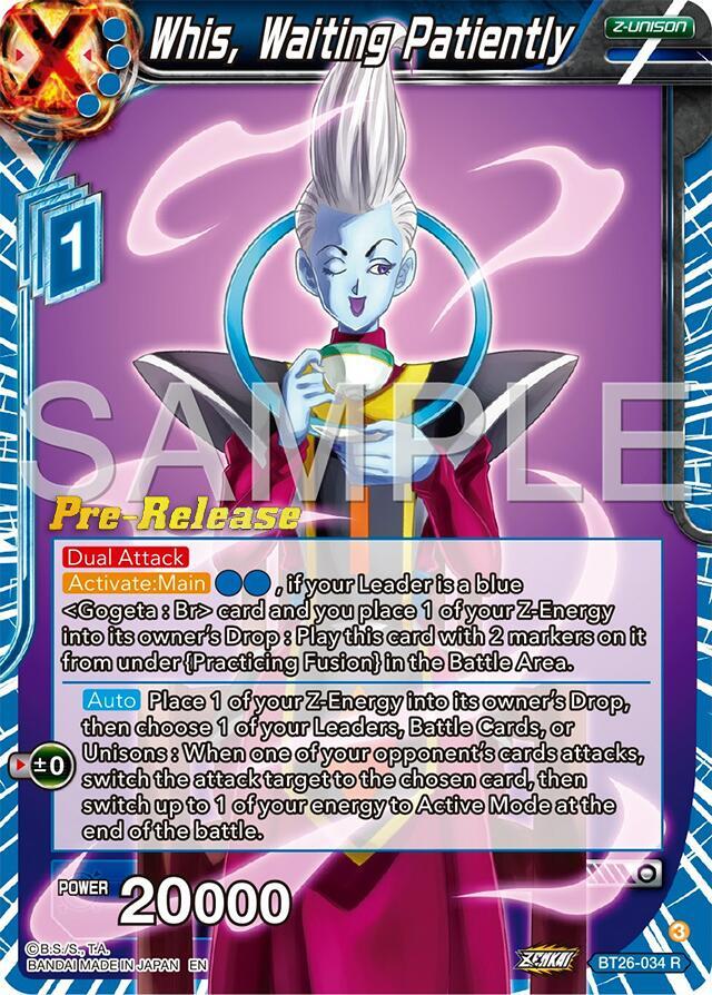 Whis, Waiting Patiently BT26-034 card from Ultimate Advent Pre-Release Cards