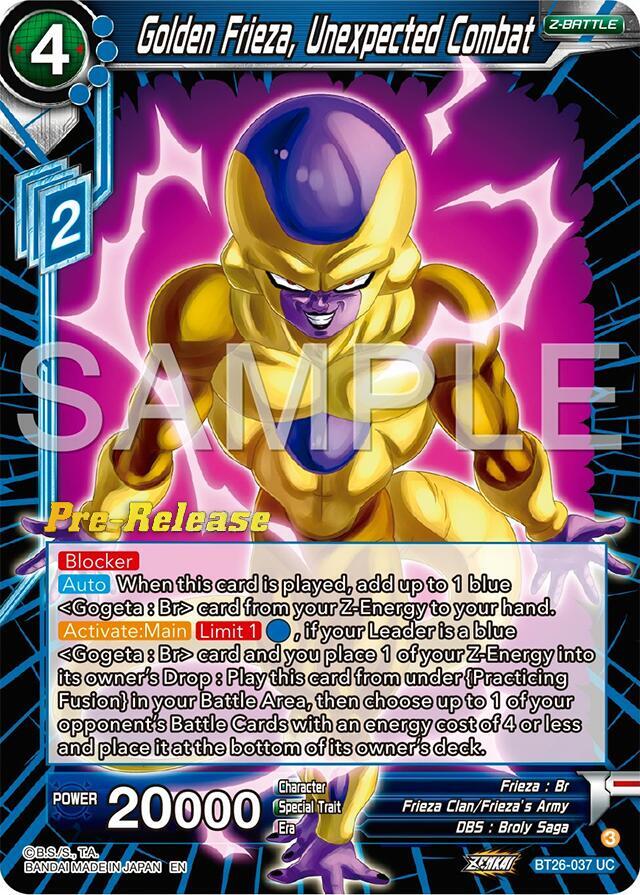 Golden Frieza, Unexpected Combat BT26-037 card from Ultimate Advent Pre-Release Cards