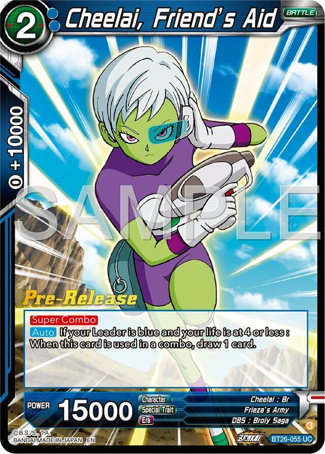 Cheelai, Friend's Aid BT26-055 card from Ultimate Advent Pre-Release Cards