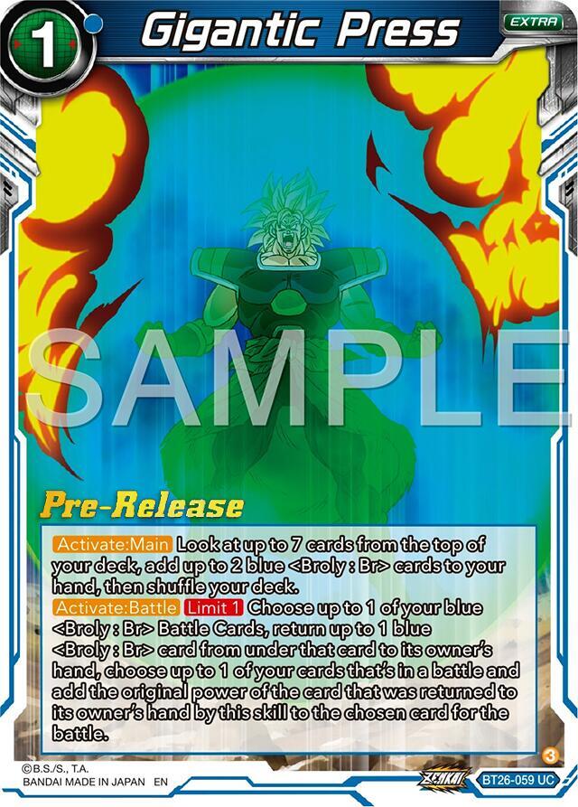 Gigantic Press BT26-059 card from Ultimate Advent Pre-Release Cards