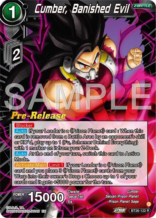 Cumber, Banished Evil BT26-122 card from Ultimate Advent Pre-Release Cards