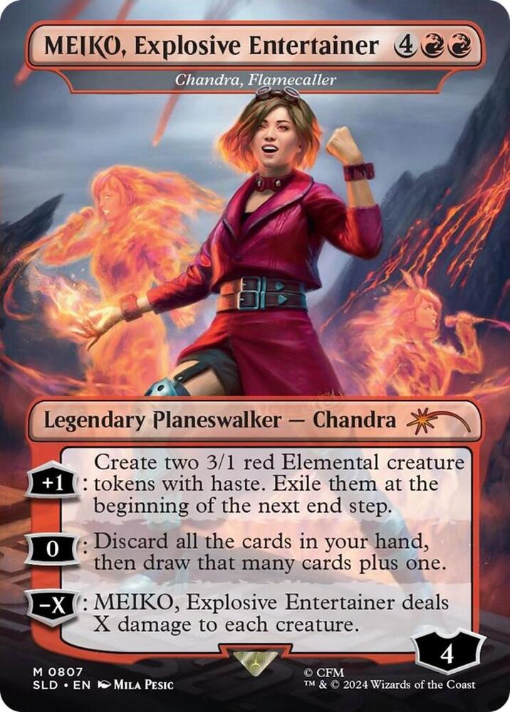 MEIKO, Explosive Entertainer - Chandra, Flamecaller (Rainbow Foil) 807 card from Secret Lair Drop Series