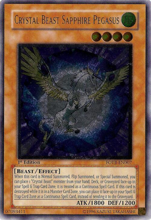 Crystal Beast Sapphire Pegasus (UTR) FOTB-EN007 card from Force of the Breaker