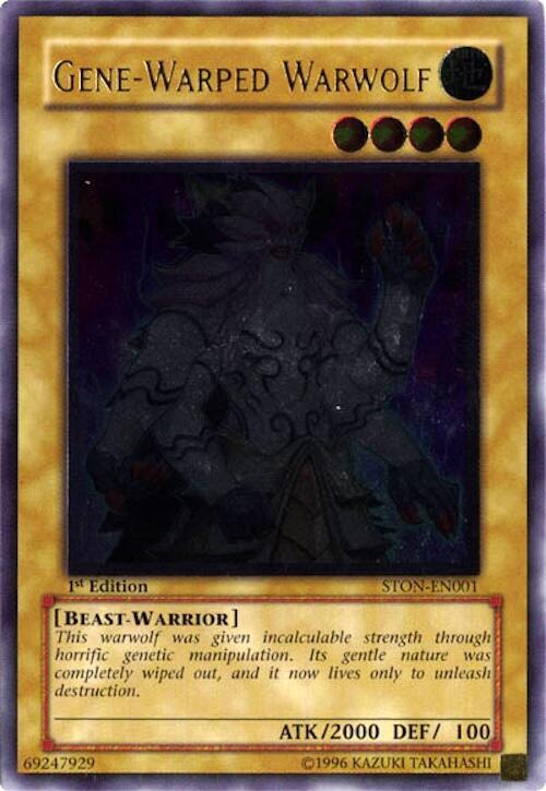 Gene-Warped Warwolf (UTR) STON-EN001 card from Strike of Neos