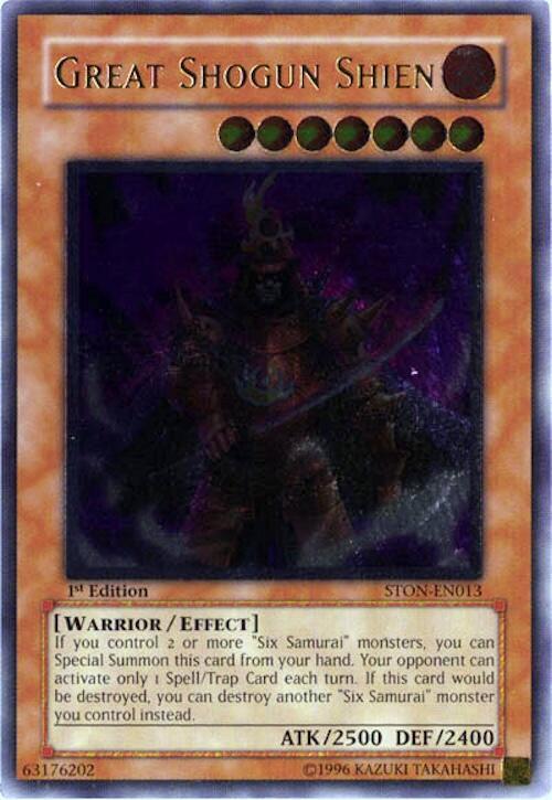Great Shogun Shien (UTR) STON-EN013 card from Strike of Neos