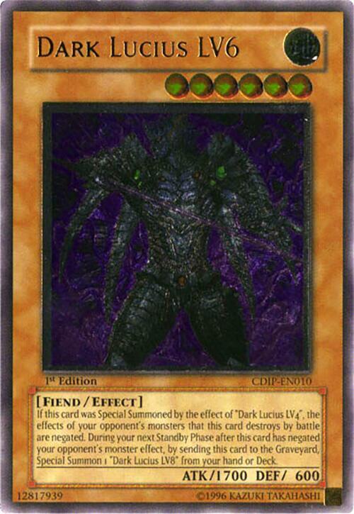 Dark Lucius LV6 (UTR) CDIP-EN010 card from Cyberdark Impact