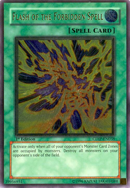 Flash of the Forbidden Spell (UTR) CDIP-EN038 card from Cyberdark Impact
