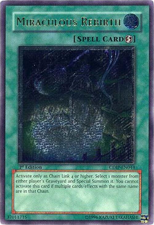 Miraculous Rebirth (UTR) CDIP-EN044 card from Cyberdark Impact