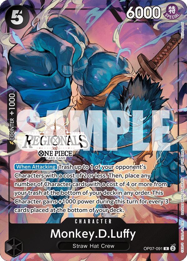 Monkey.D.Luffy (Offline Regional 2024 Vol. 3) OP07-091 card from One Piece Promotion Cards