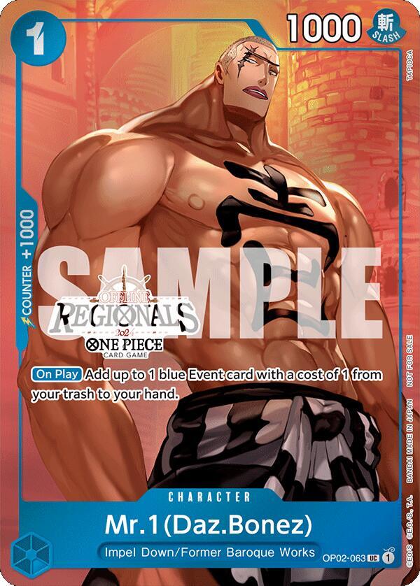 Mr.1 (Daz.Bonez) (Offline Regional 2024 Vol. 3) OP02-063 card from One Piece Promotion Cards