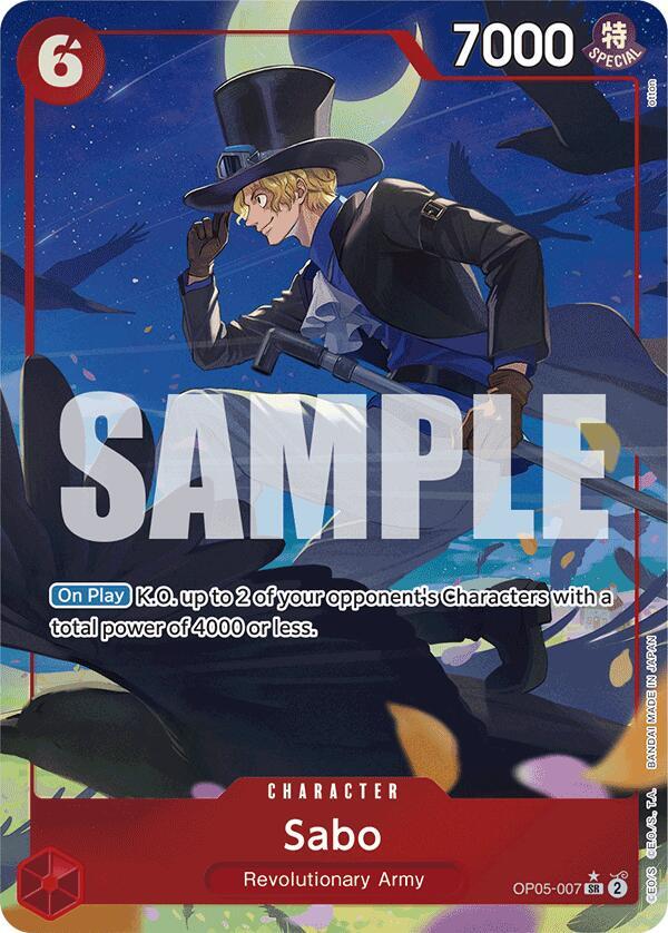 Sabo (Alternate Art) OP05-007 card from Premium Booster -The Best-