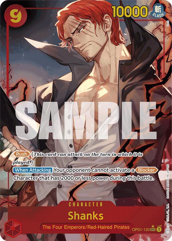 Shanks (Alternate Art) OP01-120 card from Premium Booster -The Best-