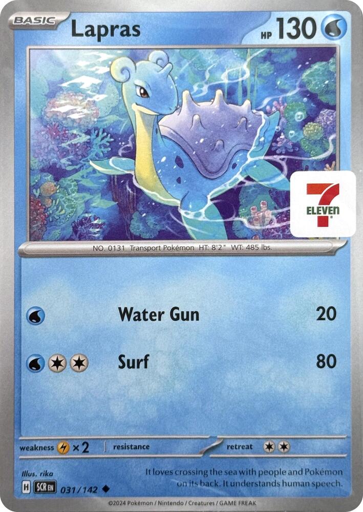 Lapras (7-Eleven Promo) 031/142 card from Miscellaneous Cards & Products