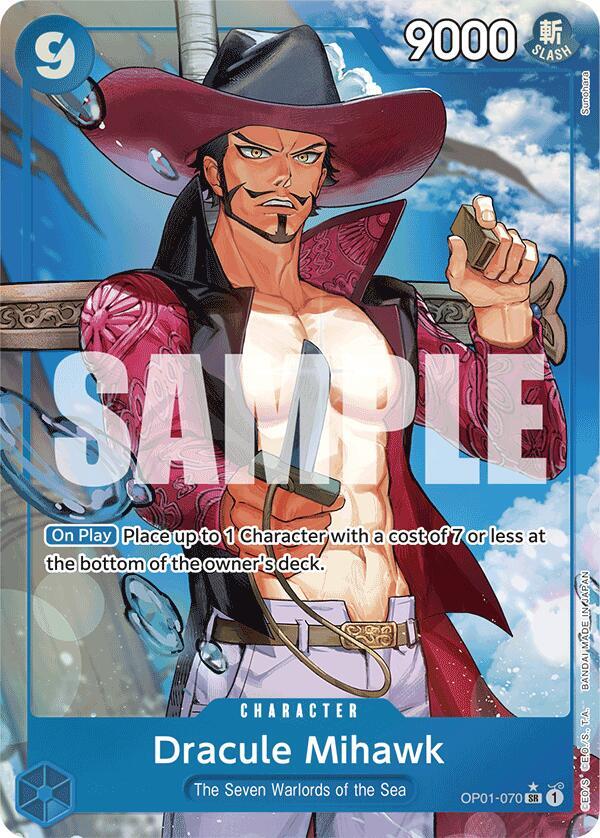Dracule Mihawk (Alternate Art) OP01-070 card from Premium Booster -The Best-