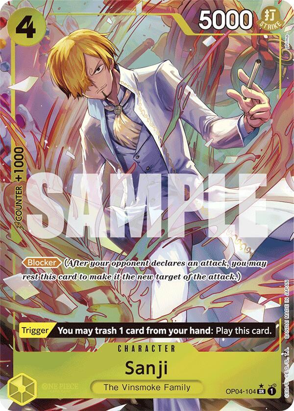 Sanji (Alternate Art) OP04-104 card from Premium Booster -The Best-