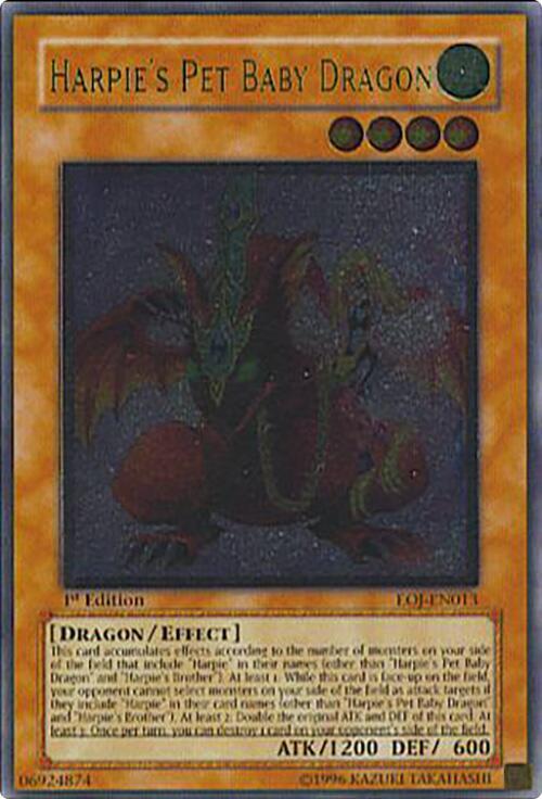 Harpie's Pet Baby Dragon (UTR) EOJ-EN013 card from Enemy of Justice