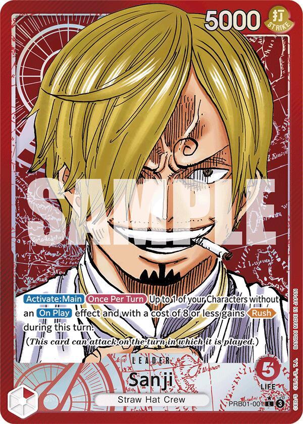 Sanji (Alternate Art) PRB01-001 card from Premium Booster -The Best-