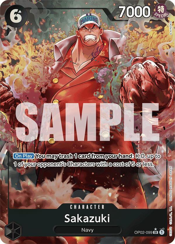 Sakazuki (Alternate Art) OP02-099 card from Premium Booster -The Best-