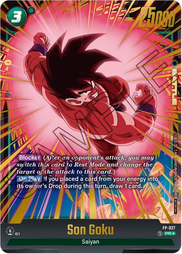 Son Goku (Gold) FP-027 card from Fusion World Promotion Cards and Packs