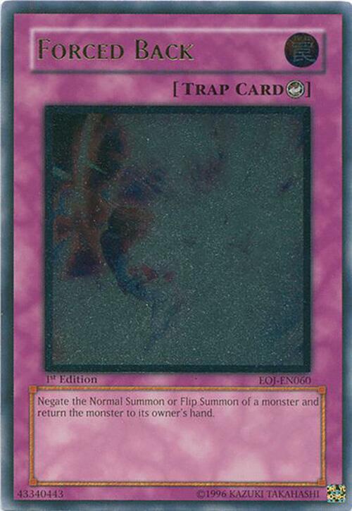 Forced Back (UTR) EOJ-EN060 card from Enemy of Justice