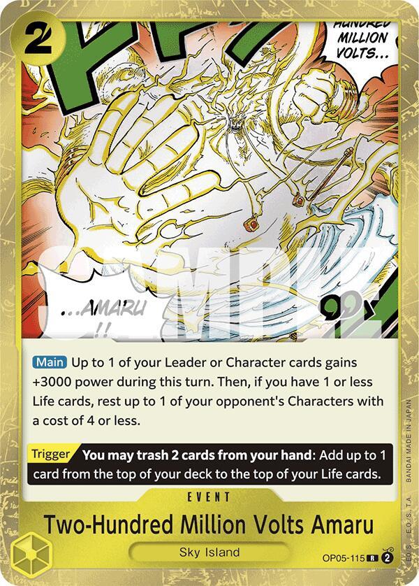 Two-Hundred Million Volts Amaru (Jolly Roger Foil) OP05-115 card from Premium Booster -The Best-
